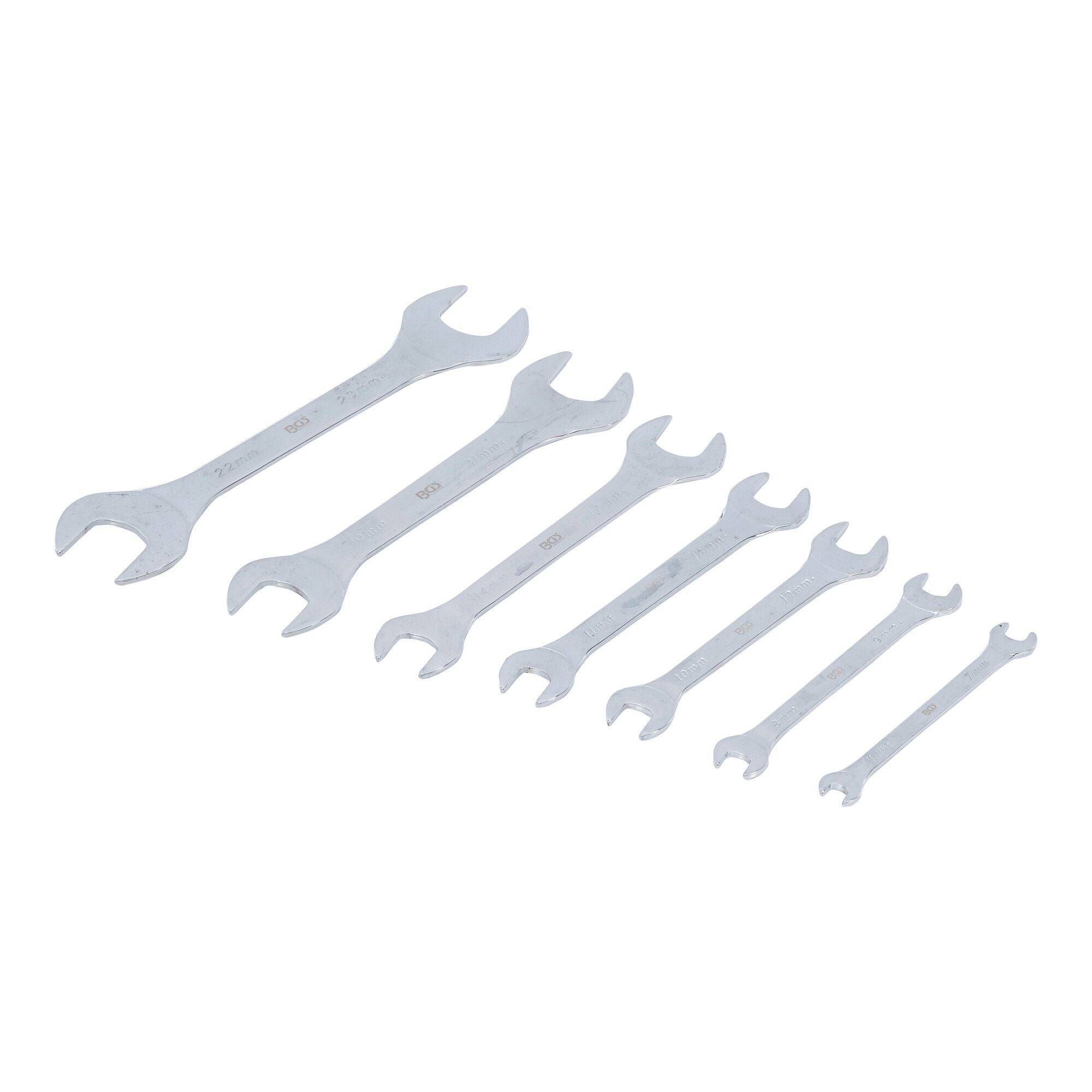 BGS technic Maulschlüssel BGS Doppel-Maulschlüssel-Satz extra flach SW 6 - 23 mm 7 teilig