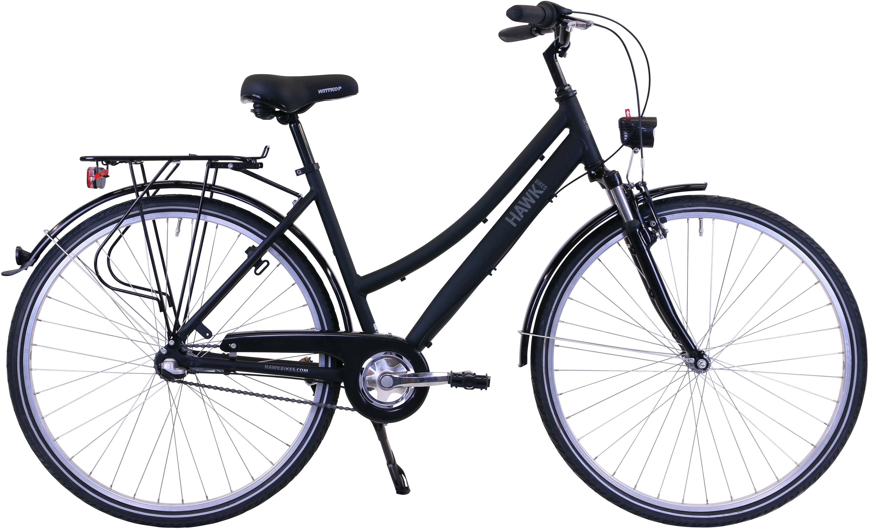 HAWK Bikes Cityrad Citytrek Lady Premium, 3 Gang Shimano Nexus 3-Gang Schaltwerk, für Damen und Herren