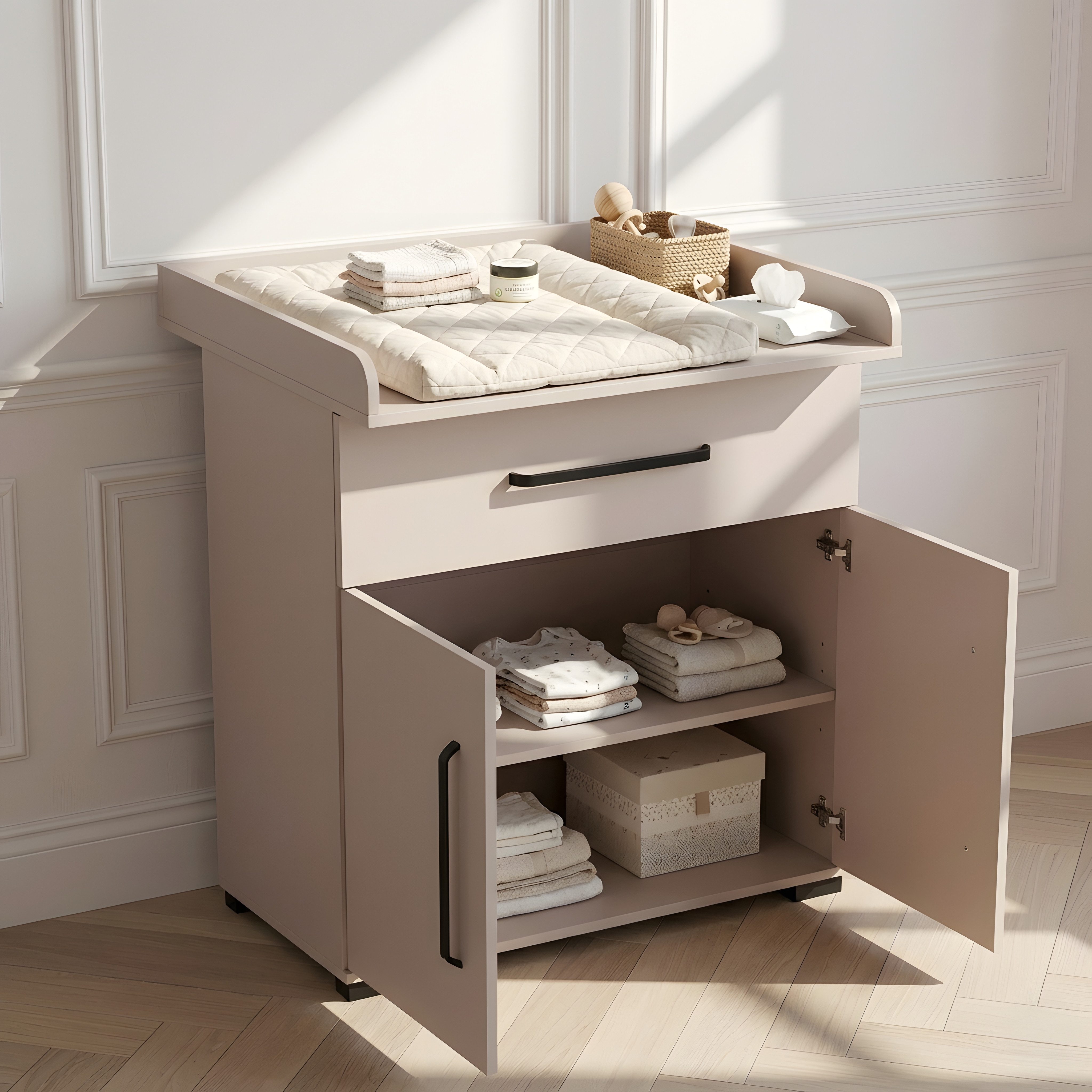 arthur berndt Wickelkommode Essentials, Made in Germany, Soft-Close Schubkasten, Metallgriffe