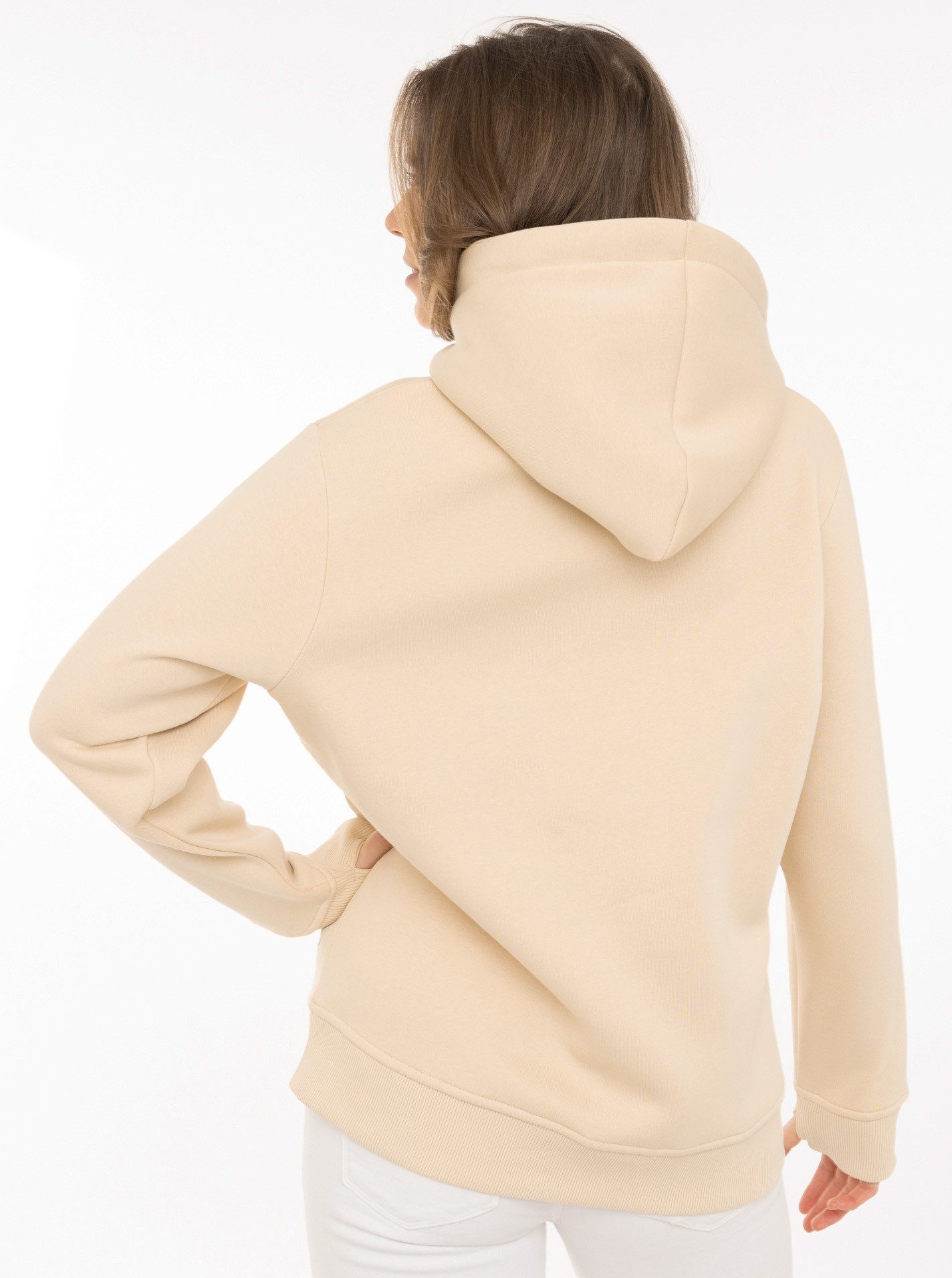Zwillingsherz Hoodie "Dackel all over" gestickte Dackel auf Vorderteil, Kapuze, Tasche, Rippbündchen