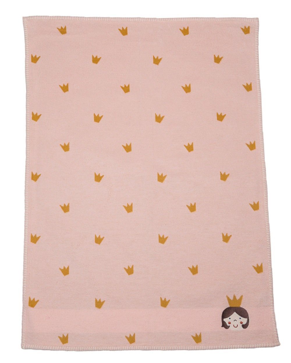 Babydecke Lena mit Stick 'Prinzessin' 75 x 100 cm Altrosa, DAVID FUSSENEGGER