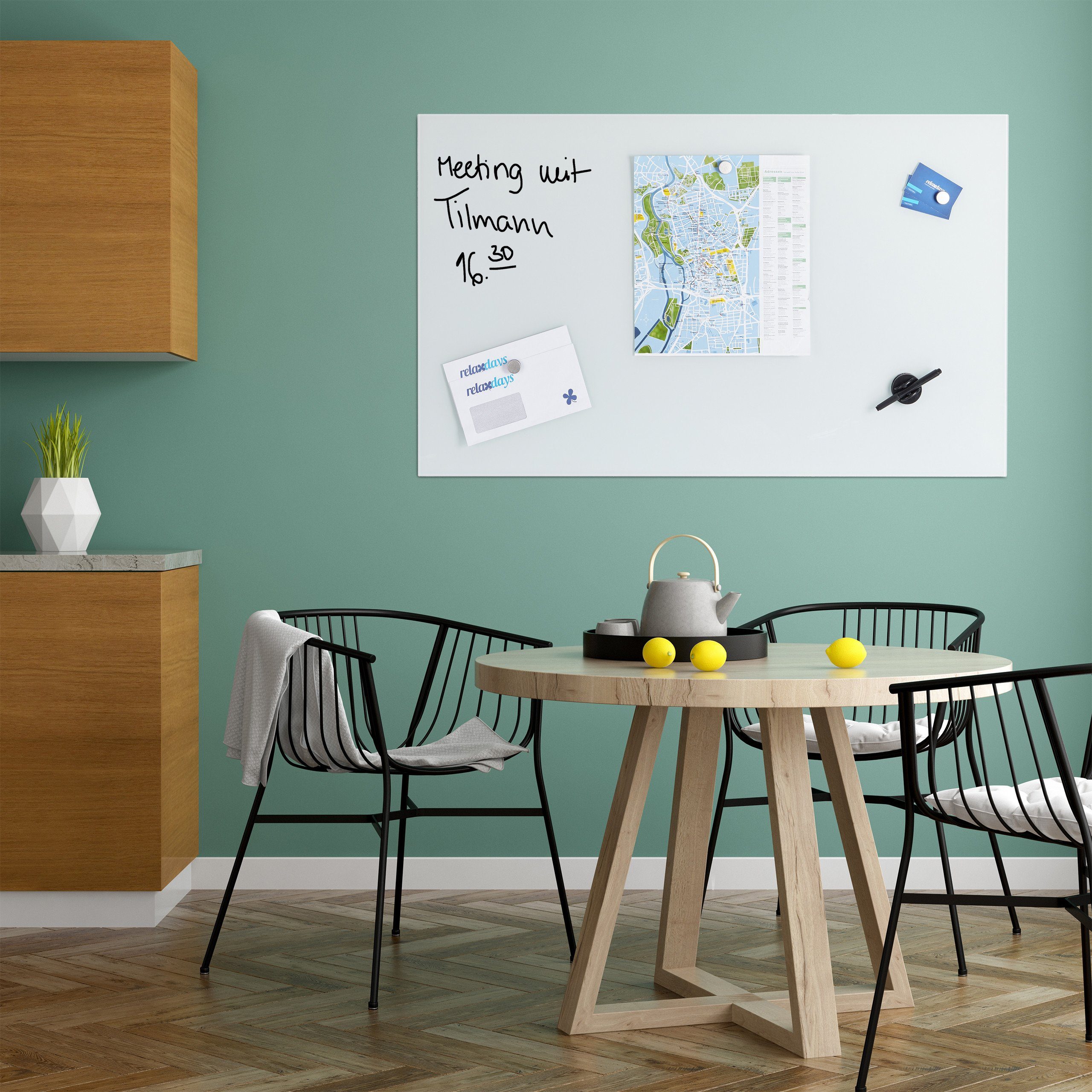 relaxdays Magnettafel Glas-Magnetboard Weiß, 100 x günstig online kaufen