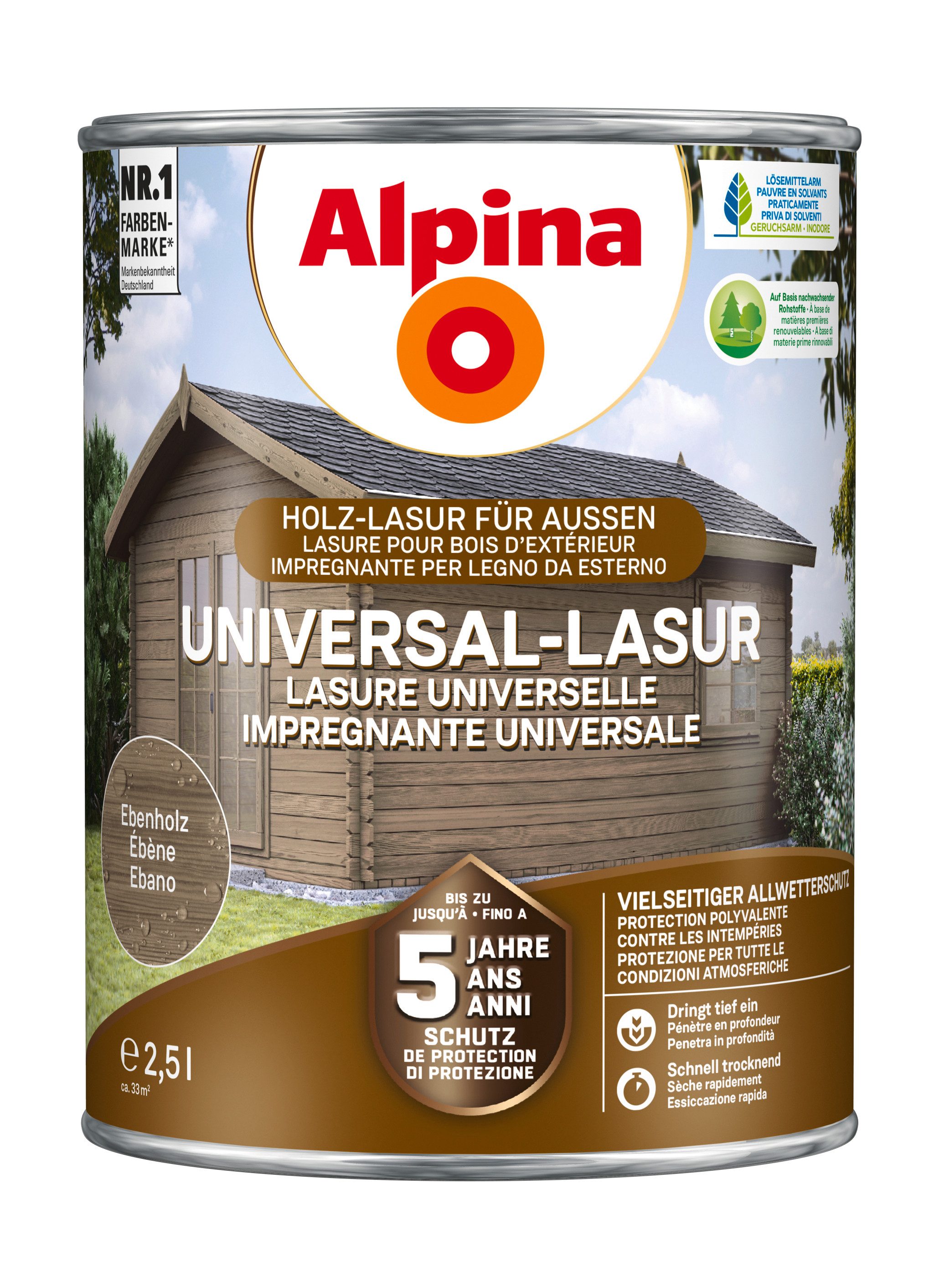 Alpina Lasur Universal-Lasur 2,5 Liter seidenmatt
