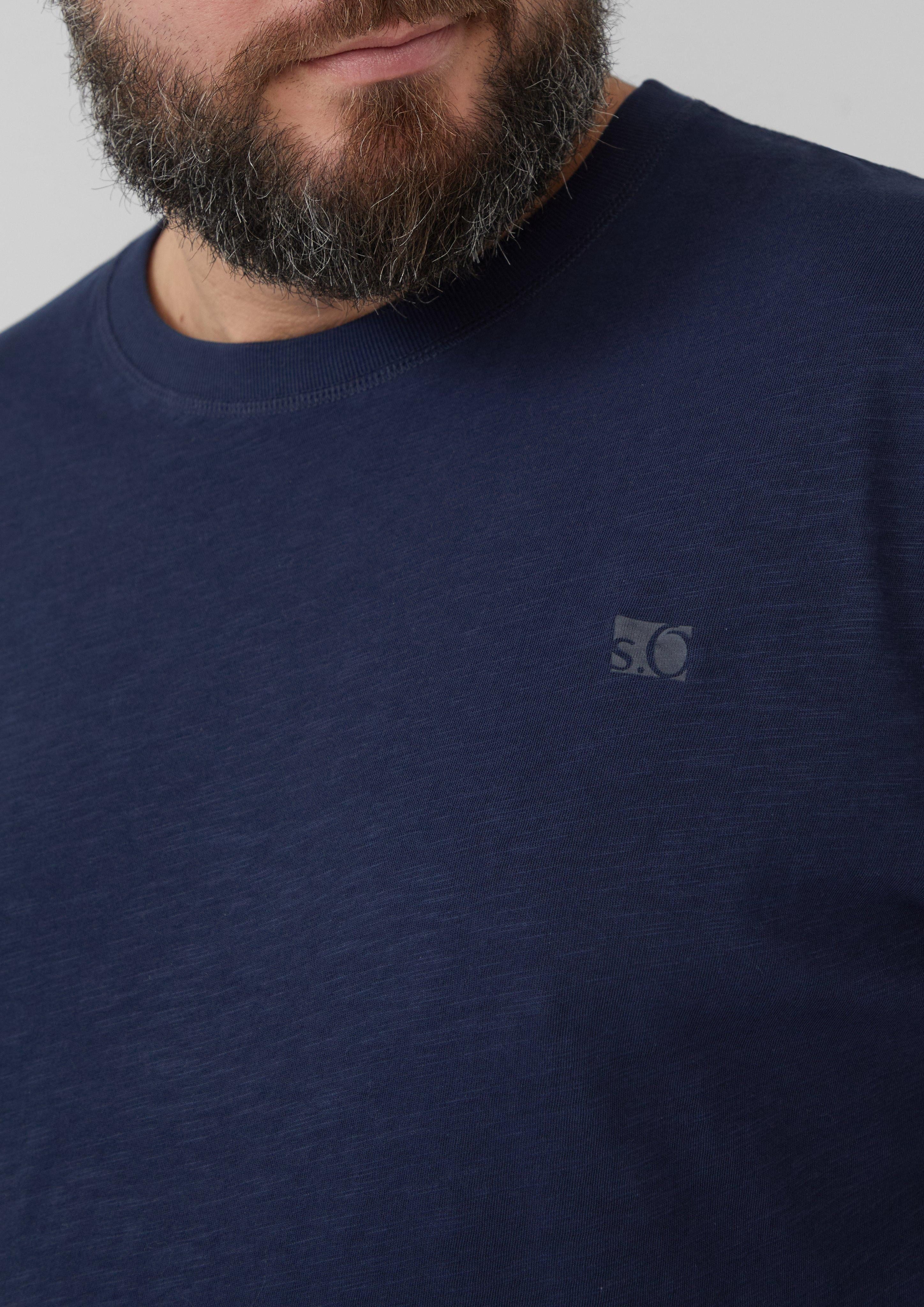 s.Oliver Kurzarmshirt T-Shirt mit Flammgarnstruktur und günstig online kaufen