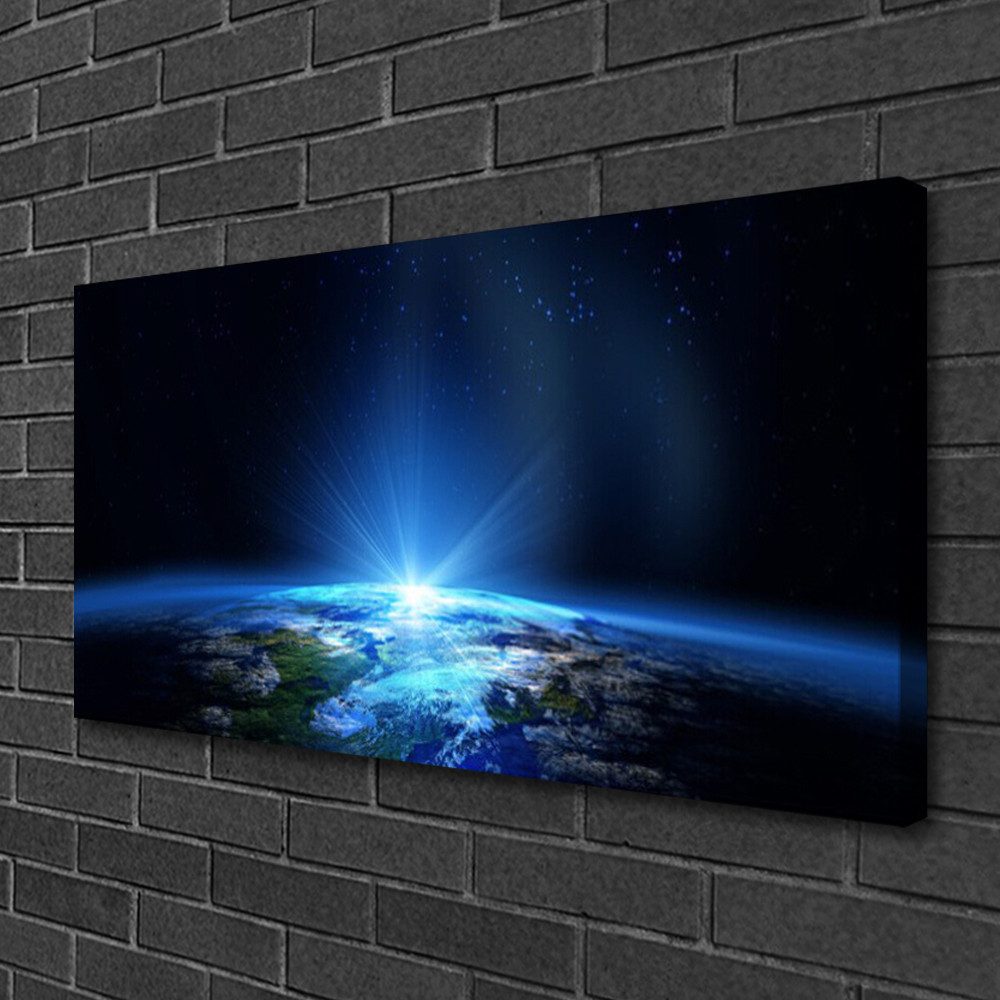 Tulup Leinwandbild Wandbild Canvas Groß Bilder Wohnzimmer Schlafzimmer Aufhängefertig, Planetenhorizont