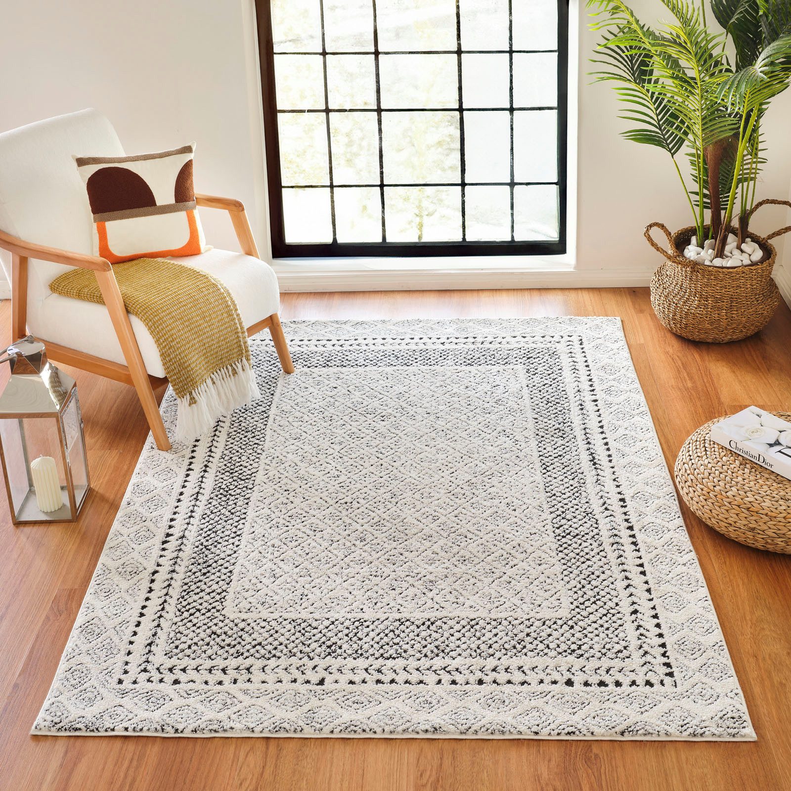 Livabliss Teppich MONACO, rechteckig, Höhe: 14 mm, Skandinavischer Teppich, Kurzflor Boho-Wohnzimmerteppich