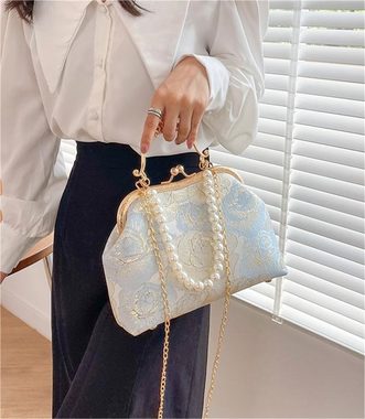 Rouemi Abendtasche Damen handtasche aus Spitze, hochwertige Umhängetasche mit Perlendruck