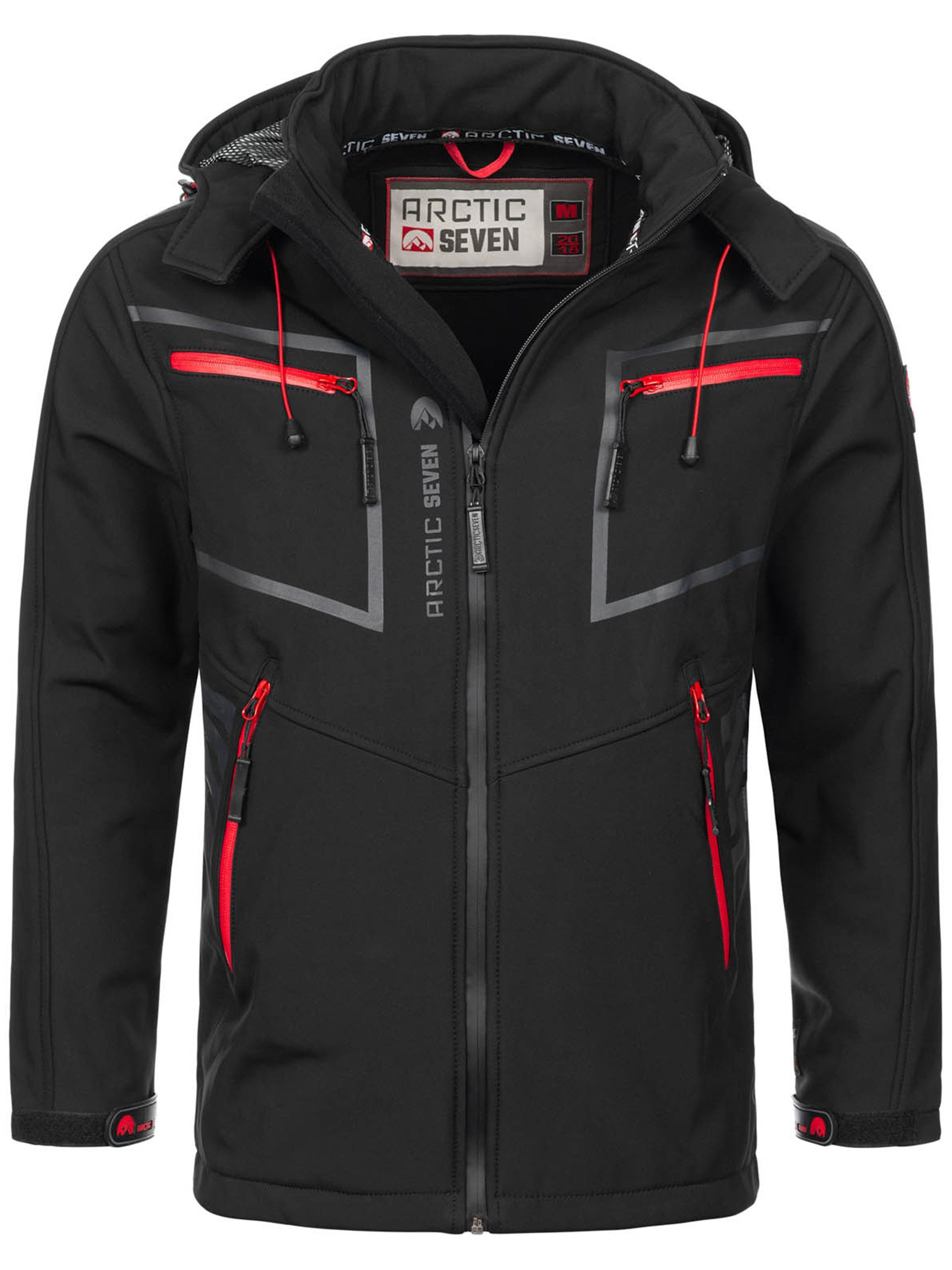 Arctic Seven Softshelljacke ASPierr sportliche Outdoor Funktionsjacke mit abnehmbarer Kapuze – Bild 5 von 5
