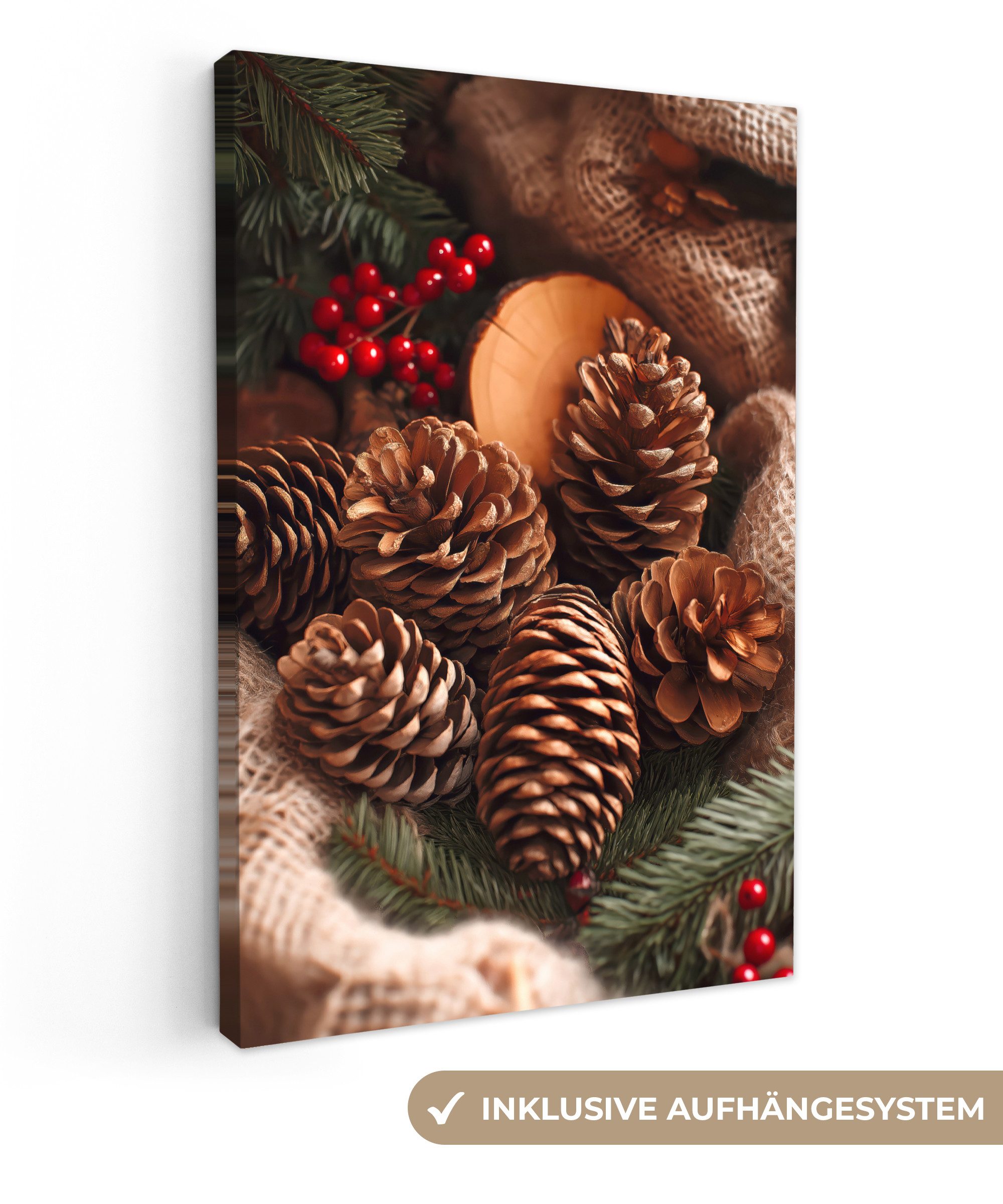 OneMillionCanvasses® Leinwandbild Tannenzapfen - Baum - günstig online kaufen