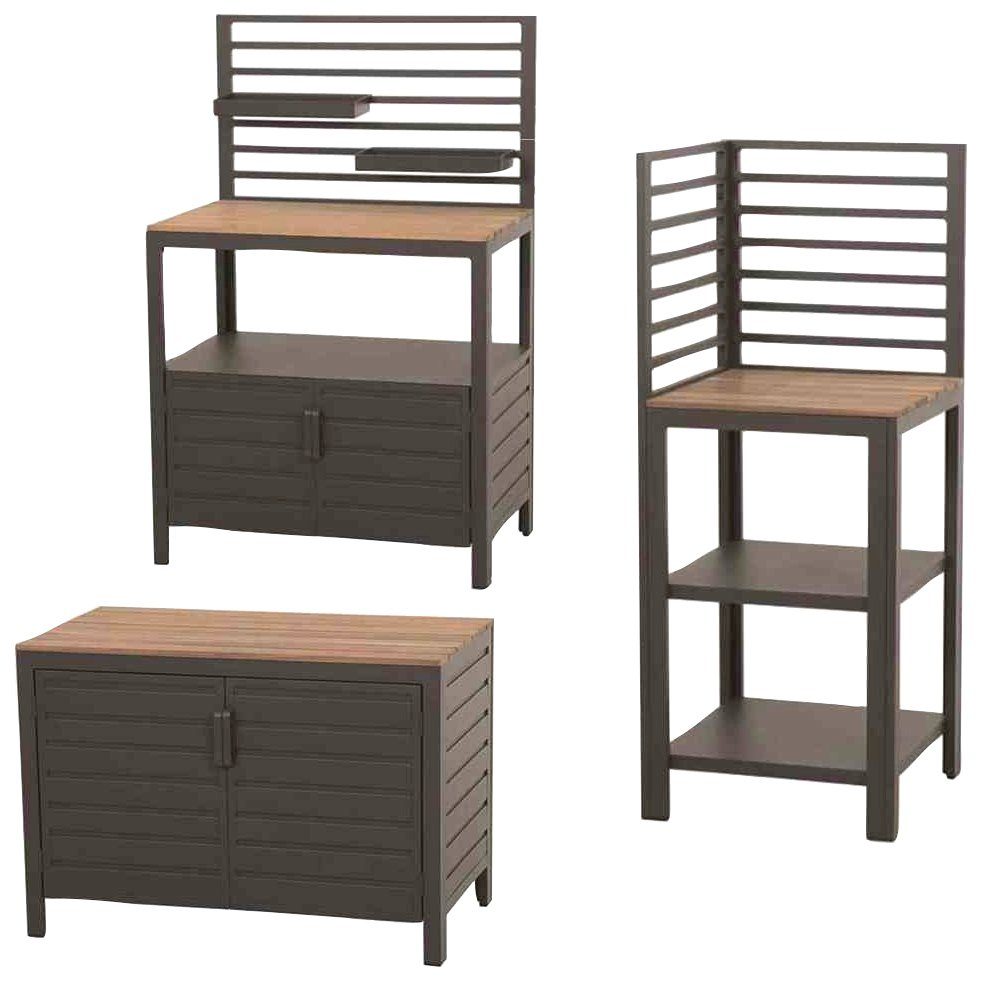 Siena Garden OutdoorKüchenmodul Sierra (Set) 3tlg., Aluminium, Teak