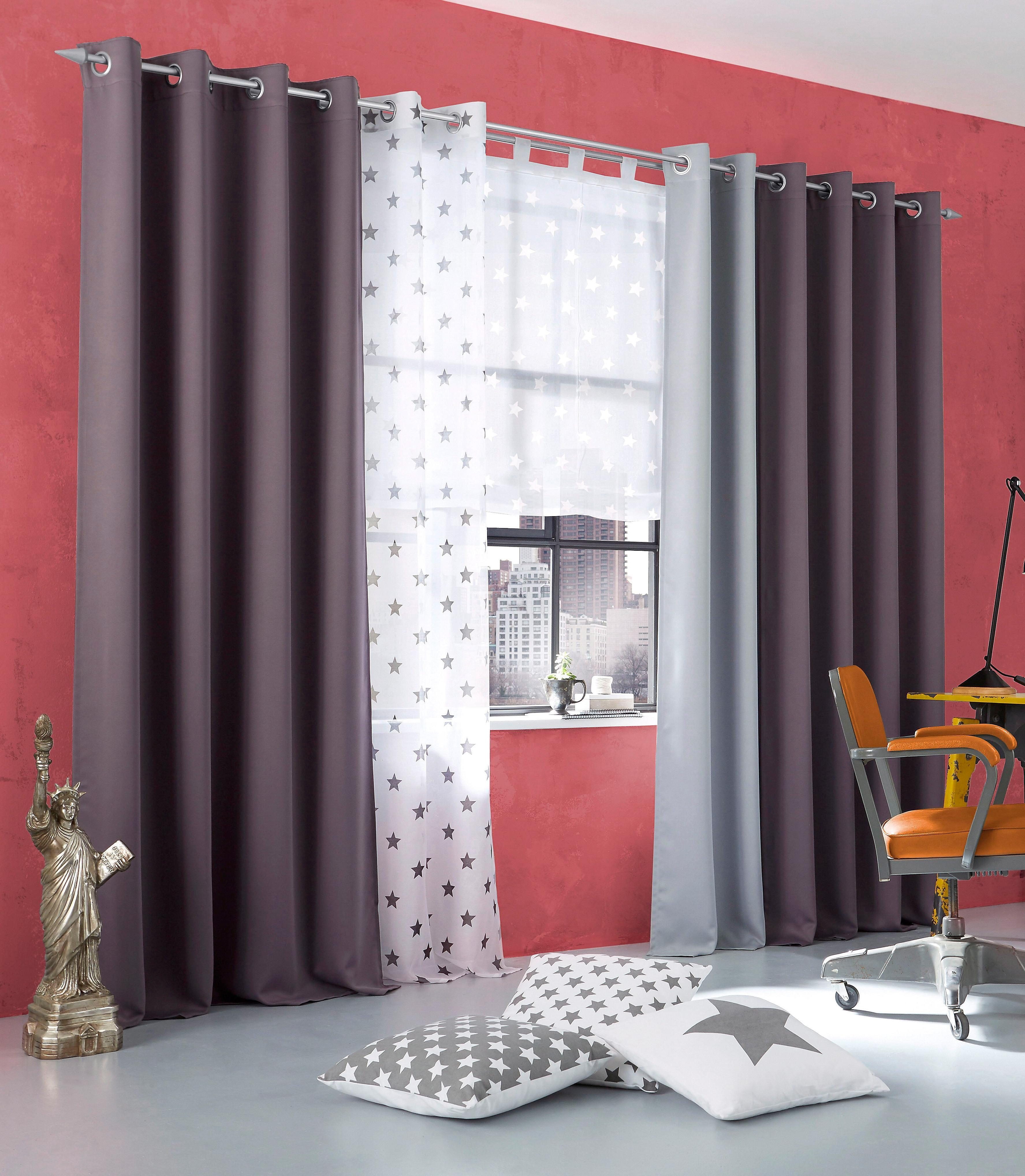 OTTO home Verdunkelungsvorhang Solana, Ösen, verdunkelnd, 2er Set, Topseller (2 St), Ösen, verdunkelnd, 2-er Set, Breite 140 cm, einfarbig – Bild 4 von 5