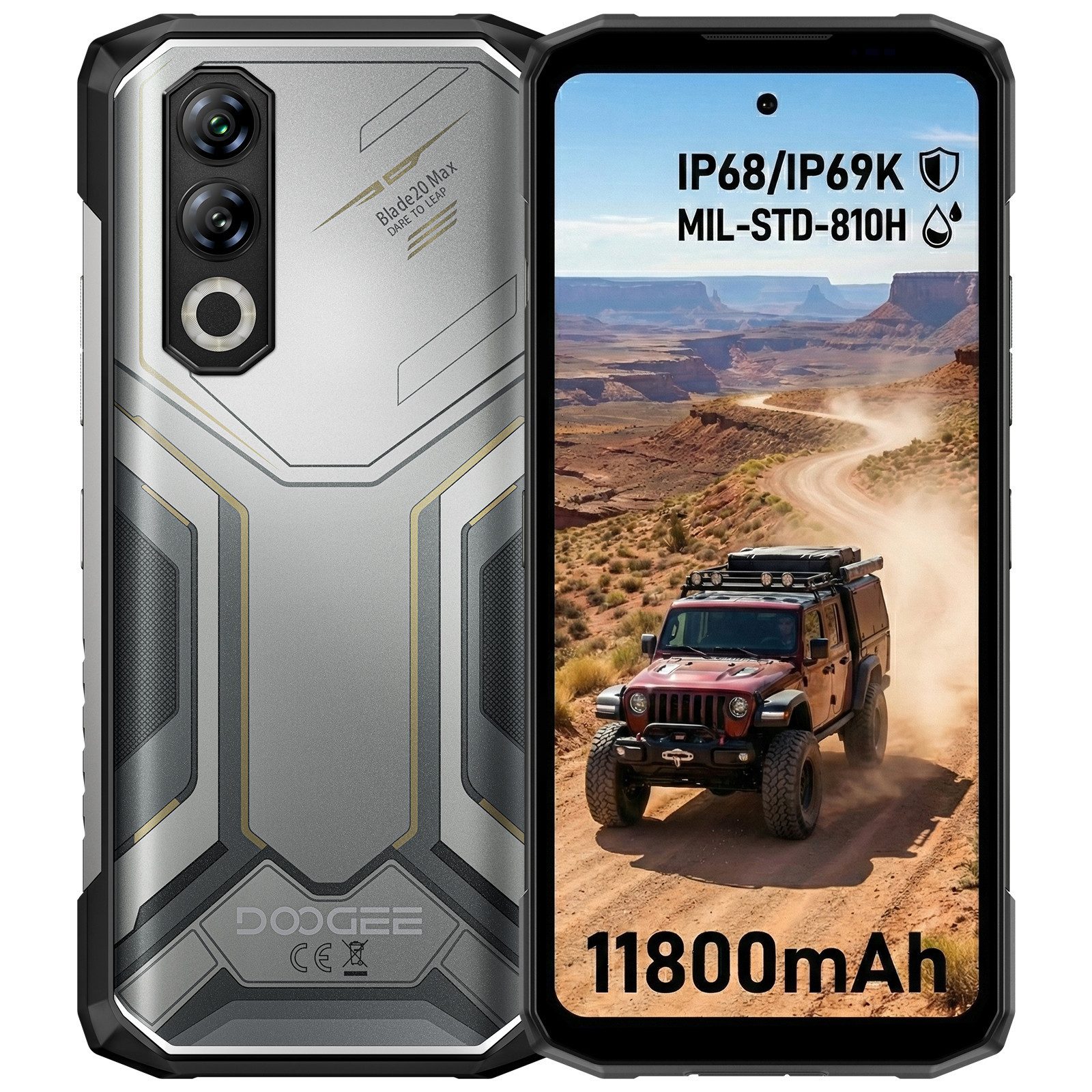 DOOGEE Smartphone Outdoor Handy DOOGEE BLADE20MAX 12 GB+1TB Android15 oukitel Smartphone (16,8 cm/6.56 Zoll, 1024 GB Speicherplatz, 64 MP Kamera, 6.6 Zoll HD+ 120Hz Display Handy, 64 MP + 20 MP, wasserdichtes Telefon)