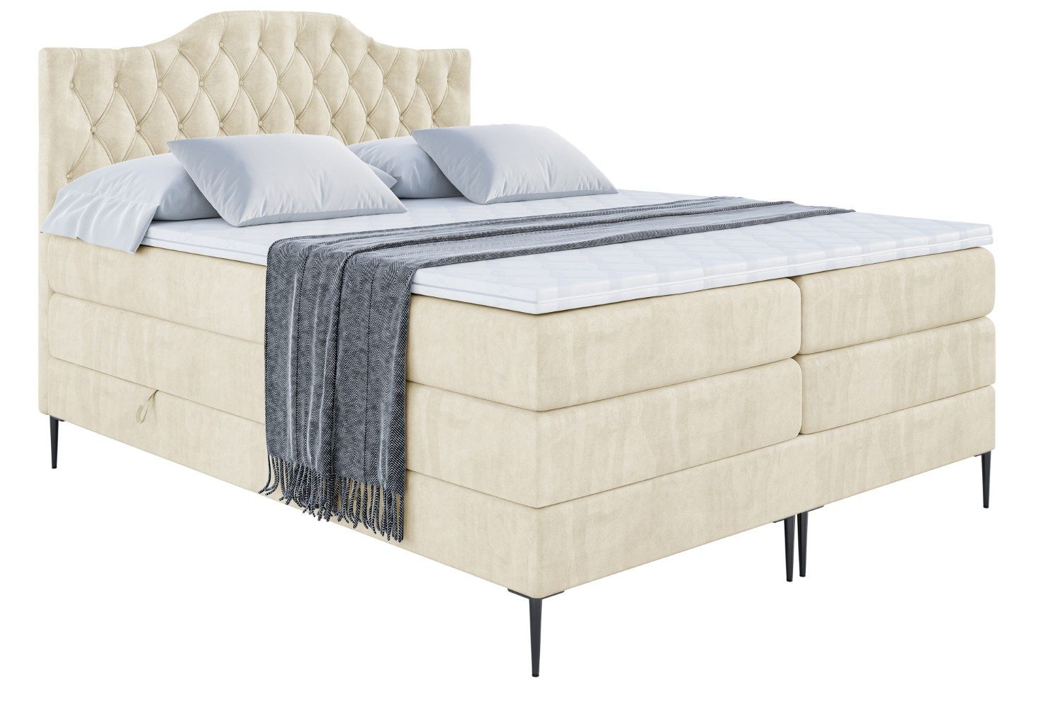 ALTDECOR Boxspringbett VILA-1-F KING (Multipocket-Matratze H4, günstig online kaufen