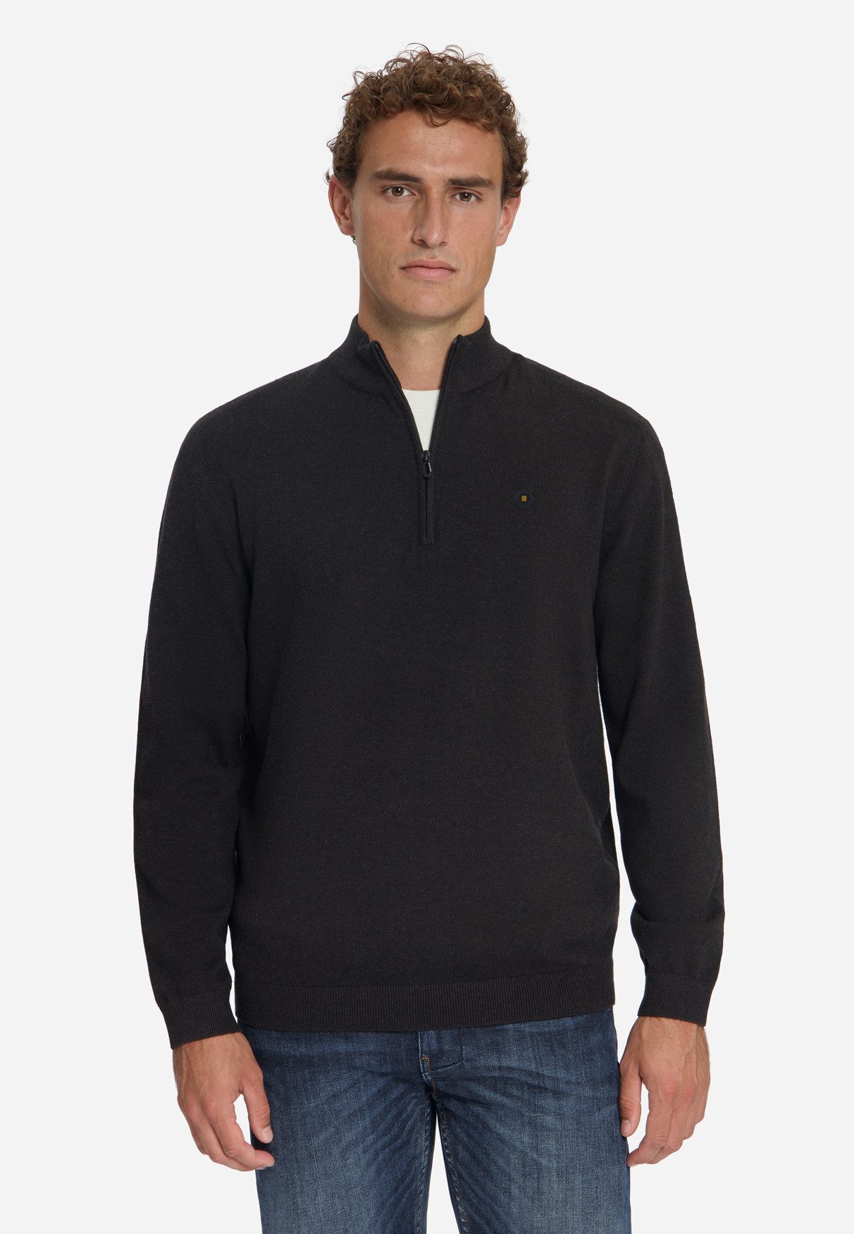 NO EXCESS Troyer - Leichter Half Zip Pullover mit Stehkragen für Herren