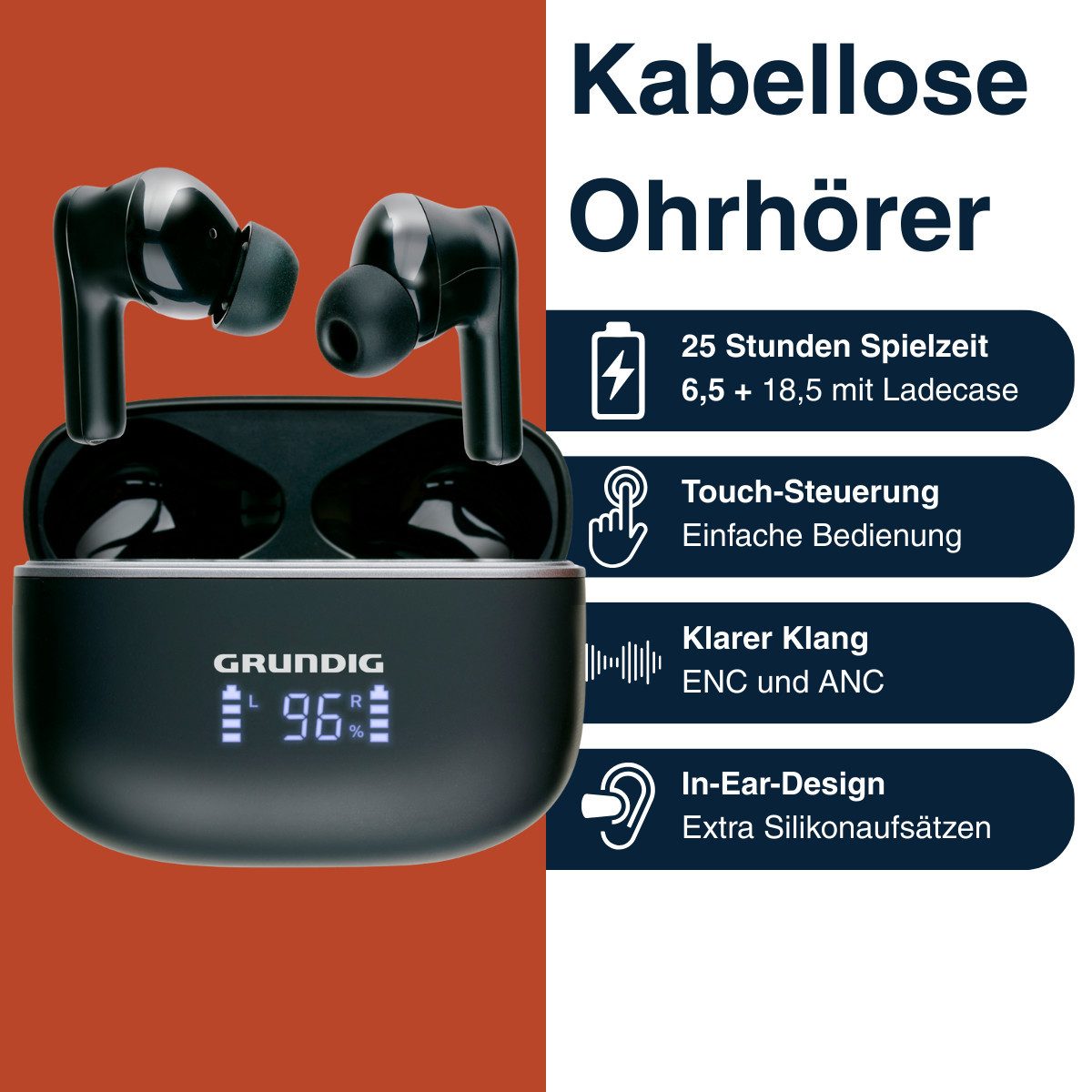 Grundig Grundig Kabellose Ohrhörer In-Ear-Kopfhörer