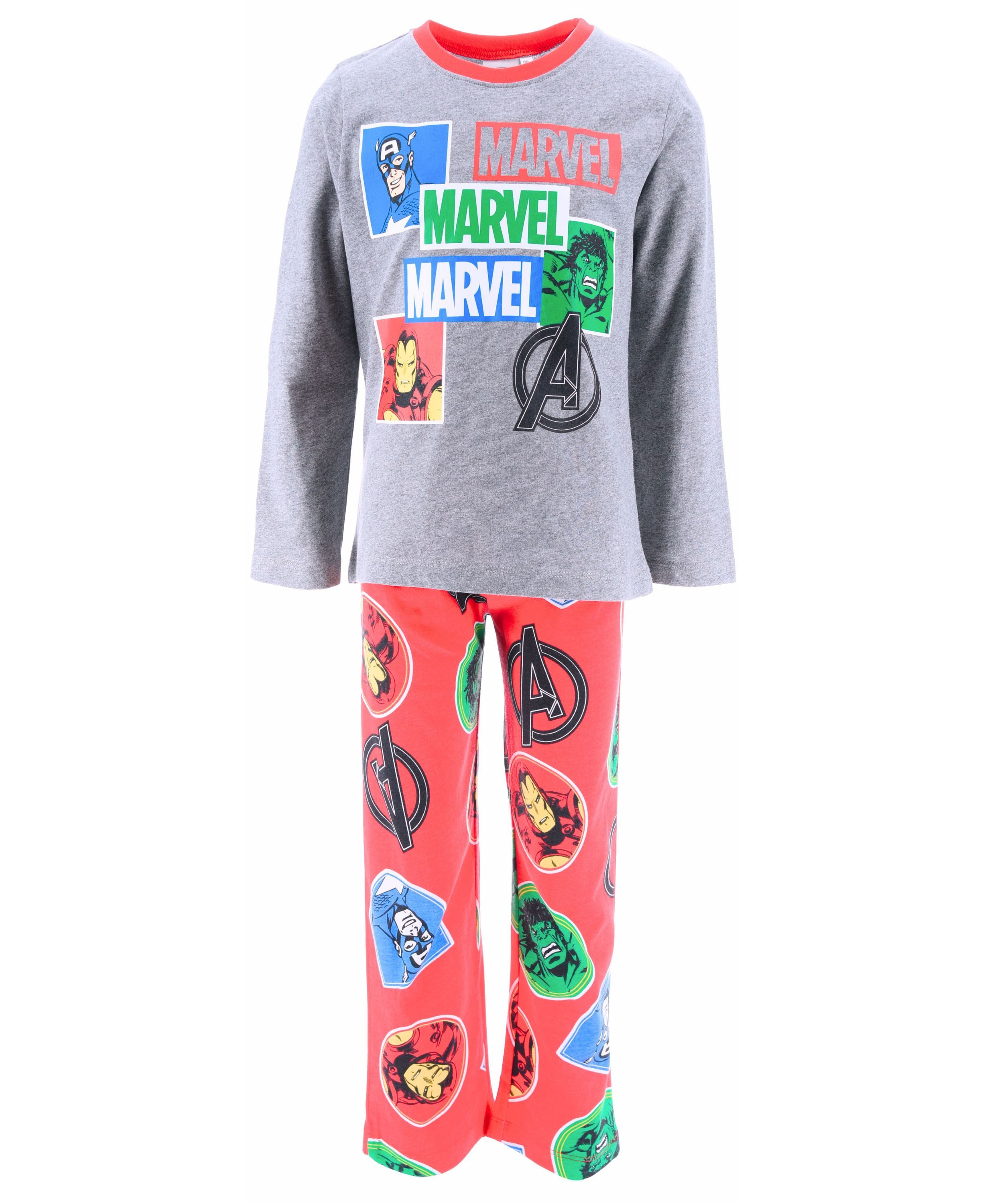 The AVENGERS Schlafanzug Marvel (2 tlg) Kinder Pyjama langarm Gr. 104 - 140 cm