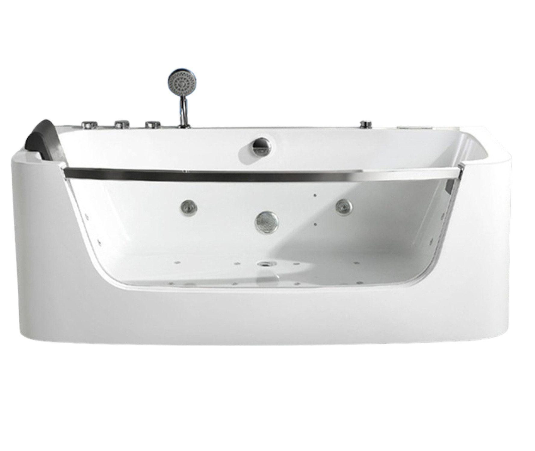 JVmoebel Whirlpool-Badewanne Whirlpool Badewanne mit Glasfront und eleganter Optik, (1-tlg), Made in Europa