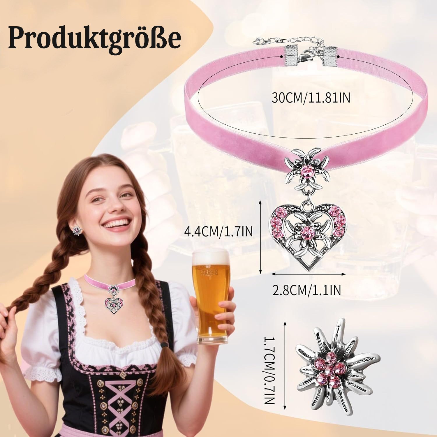 Coonoor Schmuckset Damen Oktoberfest Schmuckset, Edelweiß günstig online kaufen
