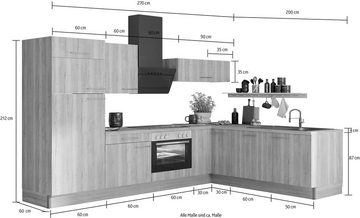 OPTIFIT Küche Klara, 270 x 200 cm breit, wahlweise mit E-Geräten