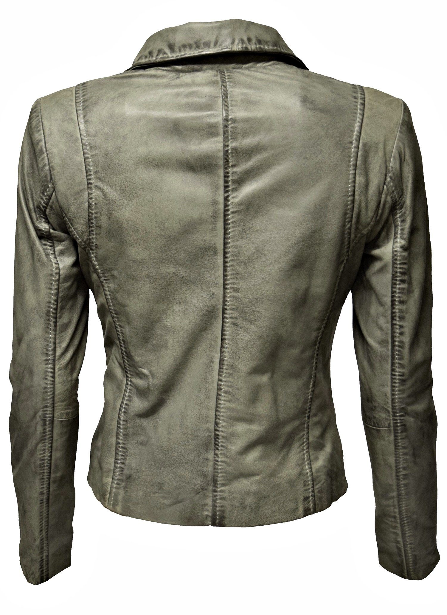 Zimmert Leather Lederjacke Bebie (1-St) Schwarz, Cognac Braun, Rot, weiss