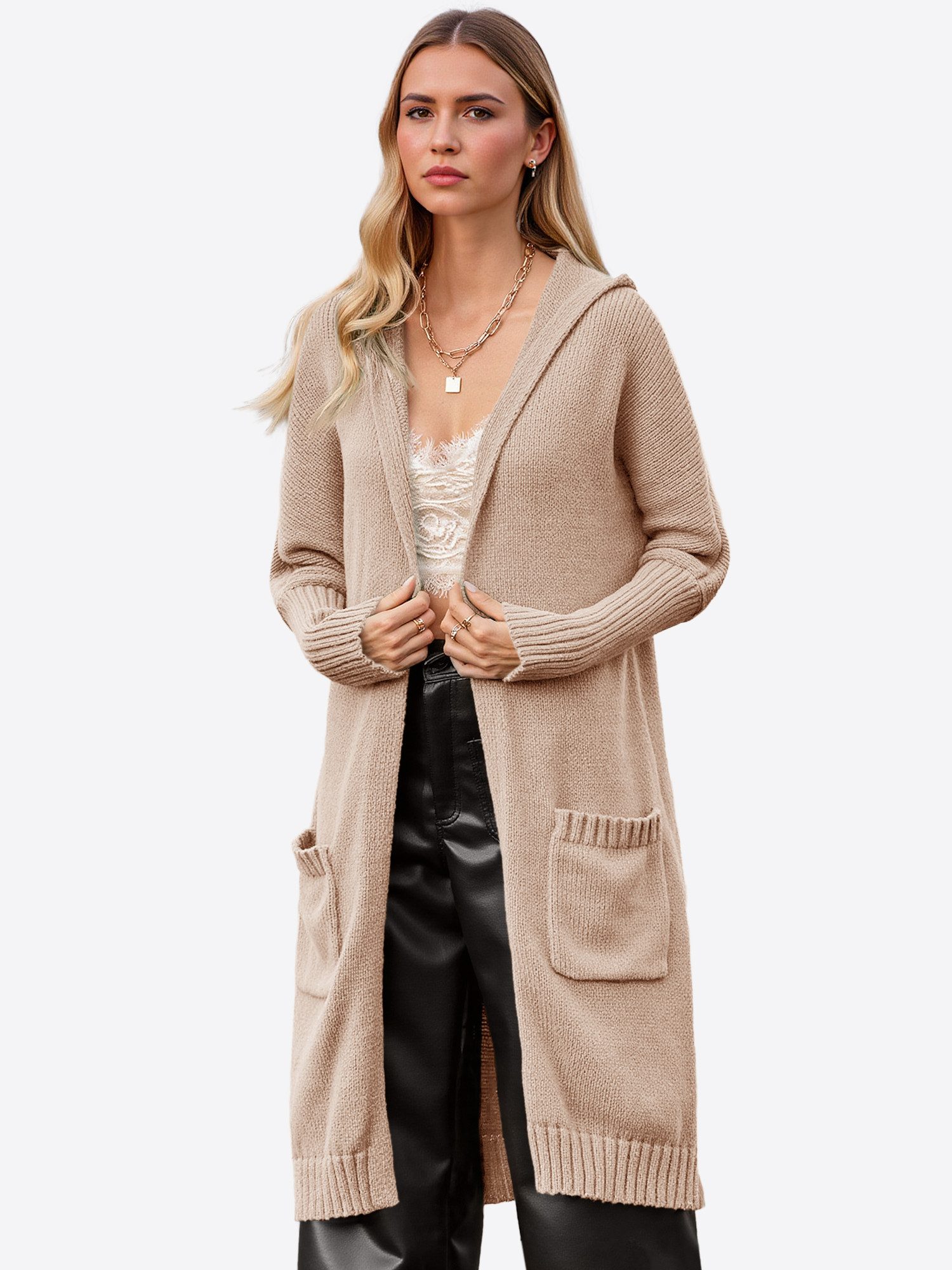Imily Bela Cardigan Damen Long Cardigan mit Kapuze (Packung, 1-tlg., 1per-P günstig online kaufen