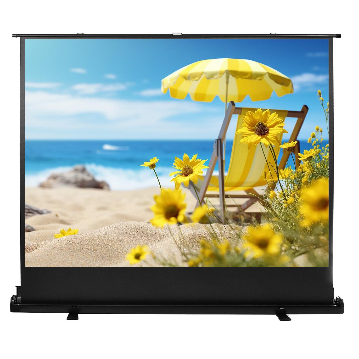 Maclean MC-211 Bodenprojektionswand Rolloleinwand (Tragbare Bodenprojektionswand 100 Zoll 4:3)