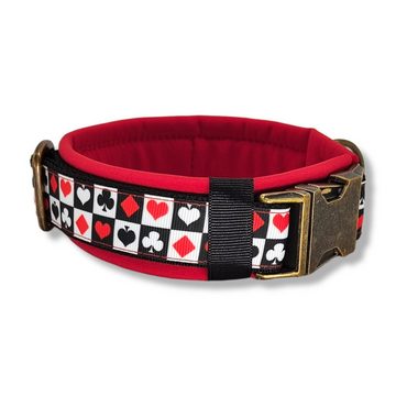 D by E Couture Hunde-Halsband "Pokerface I", gepolstert, verstellbar, 40mm breit, Handmade