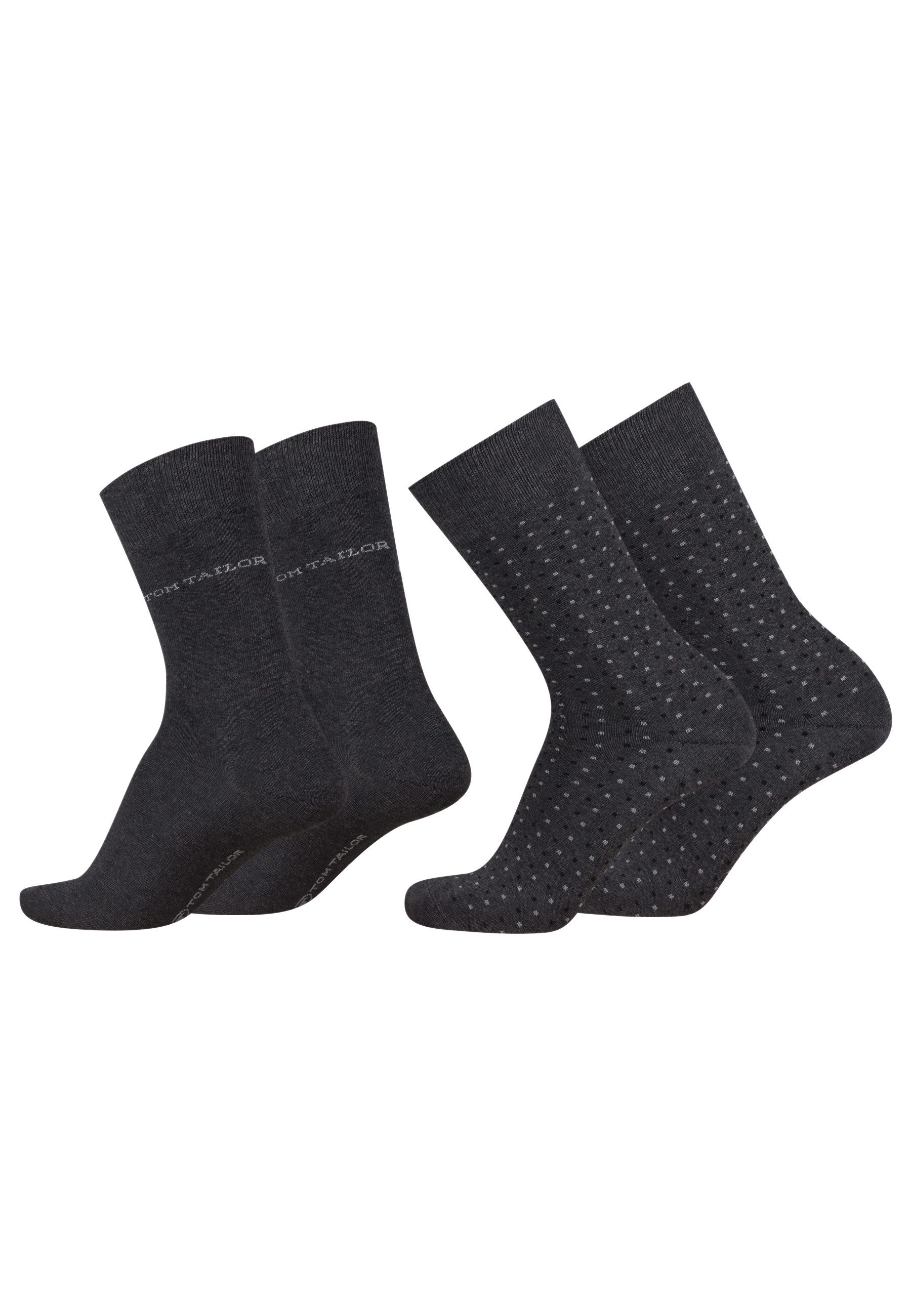 Socken Tom Tailor men socks 4er basic dot anthra 39-42