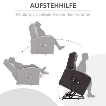 HOMCOM Relaxsessel Sessel mit Aufstehhilfe, Elektrischer Massagesessel (Aufstehsessel, 1-St., Fernsehsessel), bis 120 kg belastbar