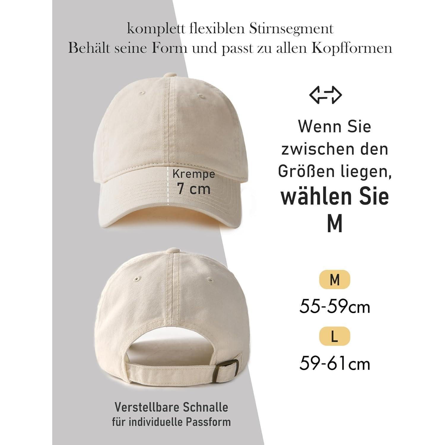 LuxusKollektion Baseball Cap Basecap Unisex Herren Damen Baumwolle Verstellbar Beige L