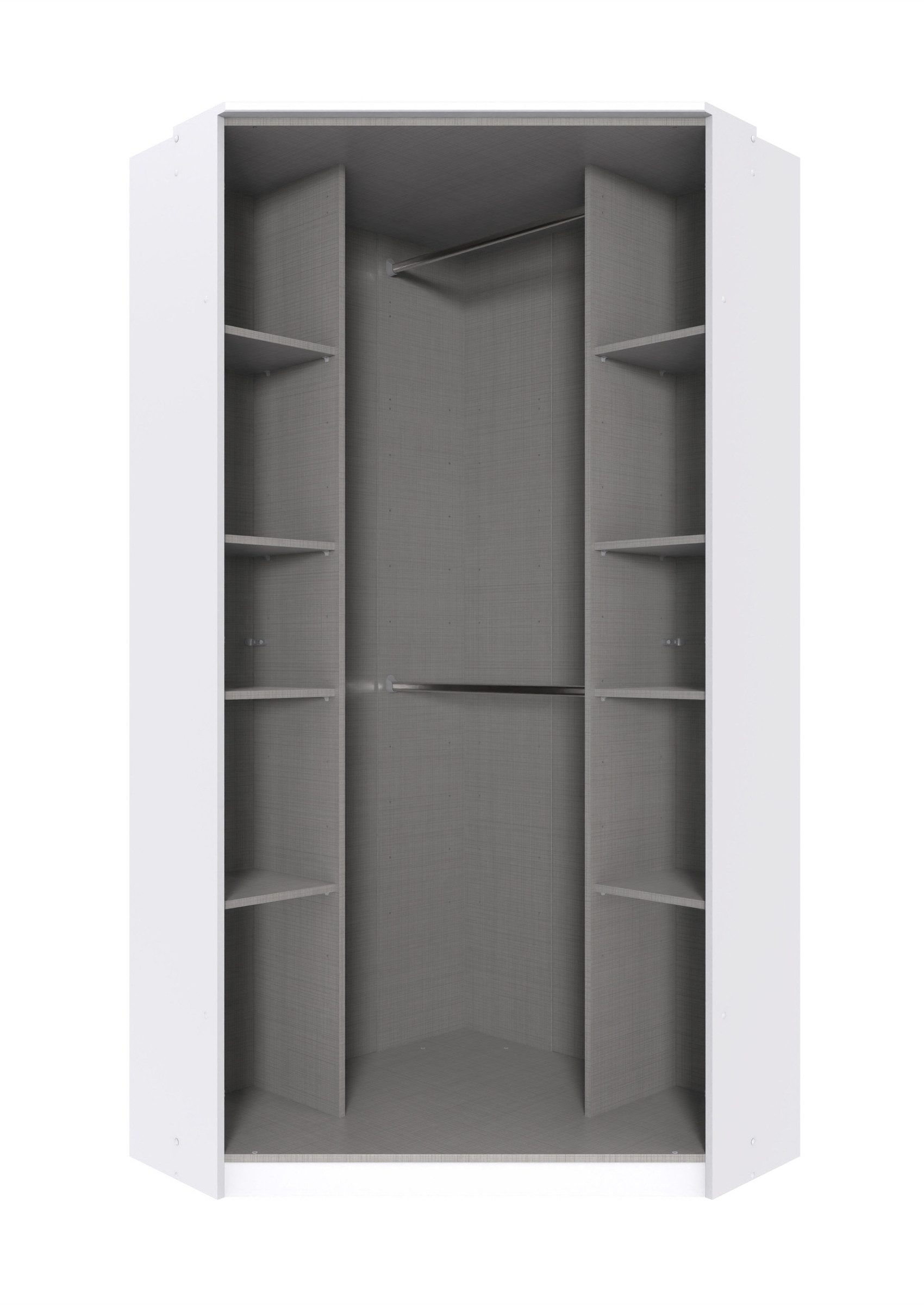 freiraum Eckkleiderschrank Click Plankeneiche / Spiegel - 95x198x95 (BxHxT)