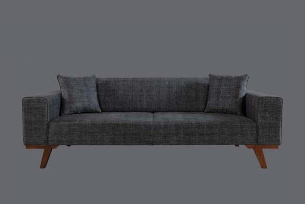 Dreisitzer JVmoebel Sofas in Sitzer Polster Sofa, Made 3 Couchen Klassische Sofa Europe Grau Design