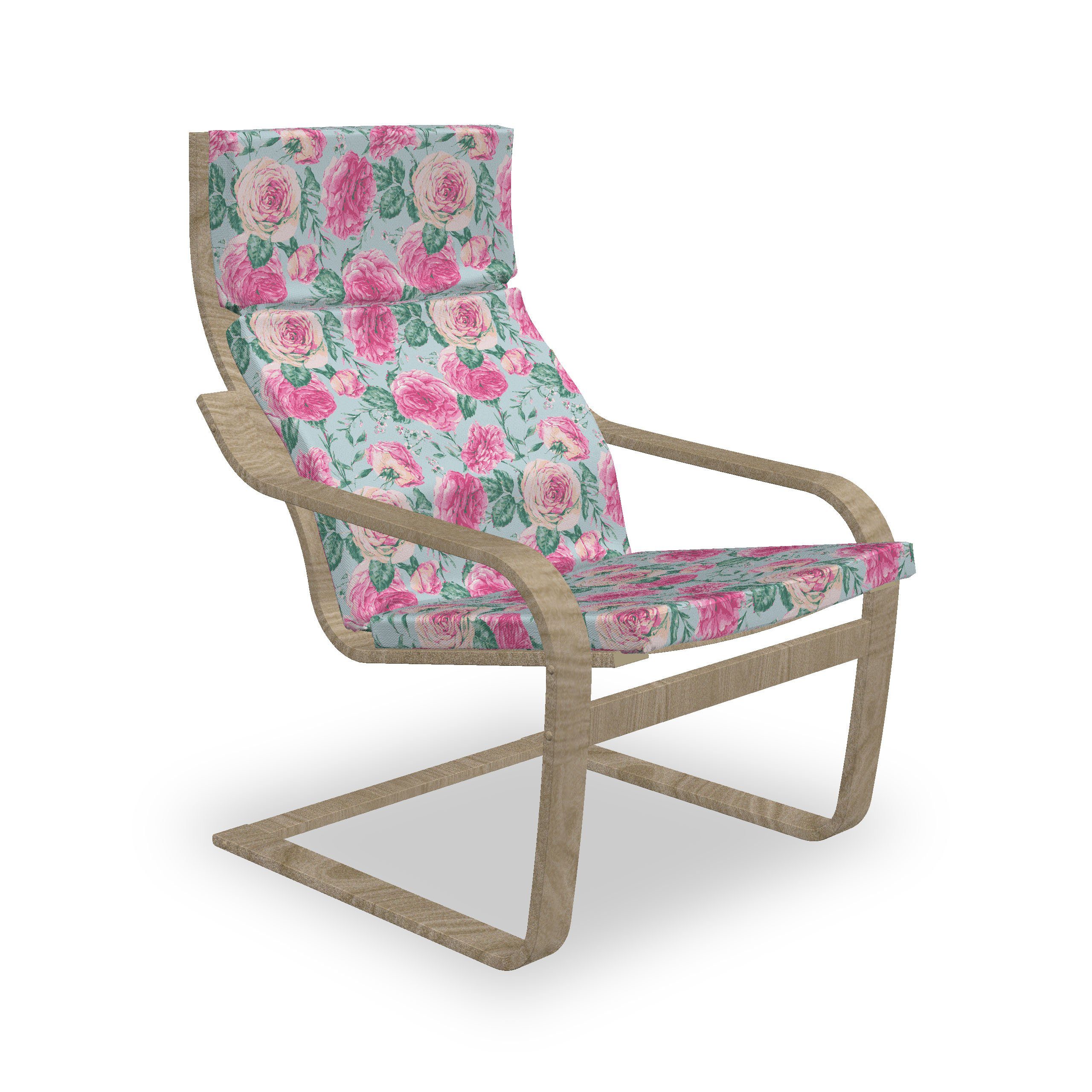 Abakuhaus Stuhlkissen Sitzkissen mit Stuhlkissen mit Hakenschlaufe und Reißverschluss, Vintage Rose Grunge Blumen Blick