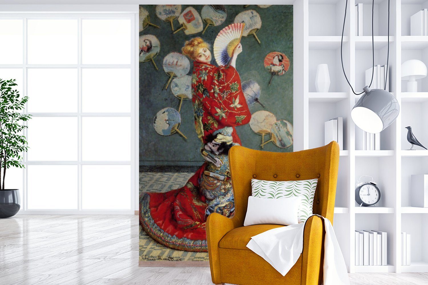 - Gemälde bedruckt, für in Tapete Camille MuchoWow Monet Wallpaper von Wohnzimmer, japanischer Kinderzimmer, Fototapete (3 Schlafzimmer, Vinyl St), Matt, Claude Tracht Monet,