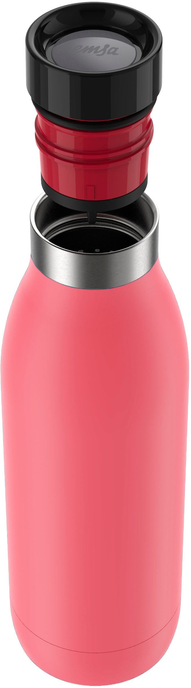 Emsa Isolierflasche Trinkflasche Bludrop, Edelstahl, Quick-Press Deckel, 360° Trinkgenuss, 12h warm/24h kühl