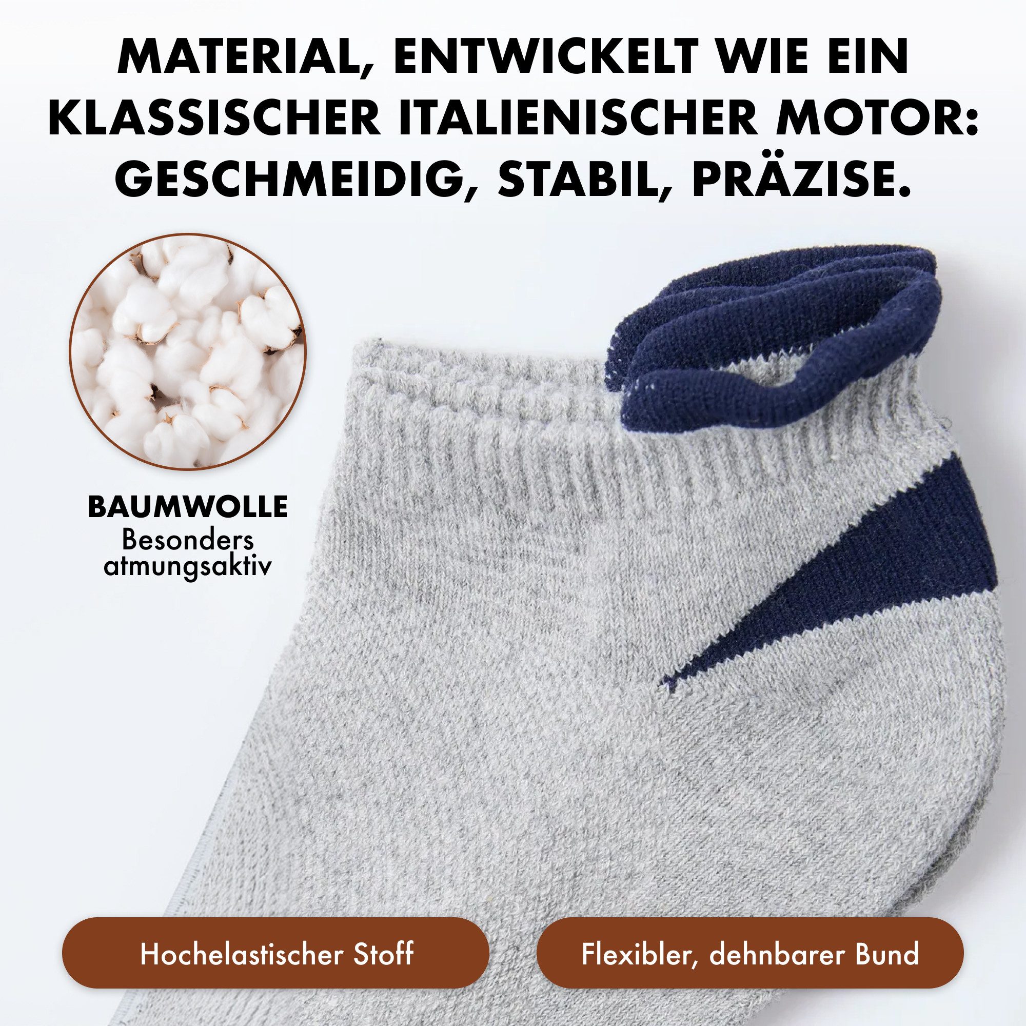 Ovatics Empowering Innovation Sportsocken Sergio Tacchini Herren Sneaker Socken 8 Paar - Premium Baumwollmix