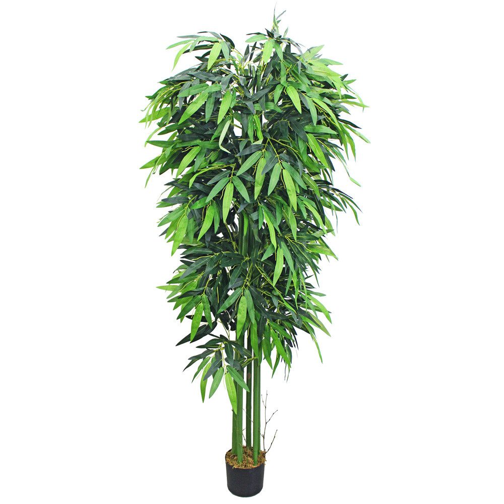 Kunstbambus Bambus Groß Kunstpflanze Künstliche Pflanze Kunstbaum Deko Baum 210 cm Bambus, Decovego, Höhe 210 cm