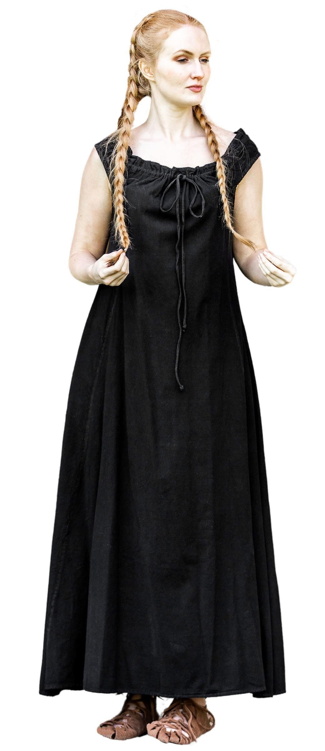 Leonardo Carbone Burgfräulein-Kostüm Kleid "Ella" bodenlang, ärmellos mit Tunnelzug, hochwertige Baumwolle, fließende Silhouette