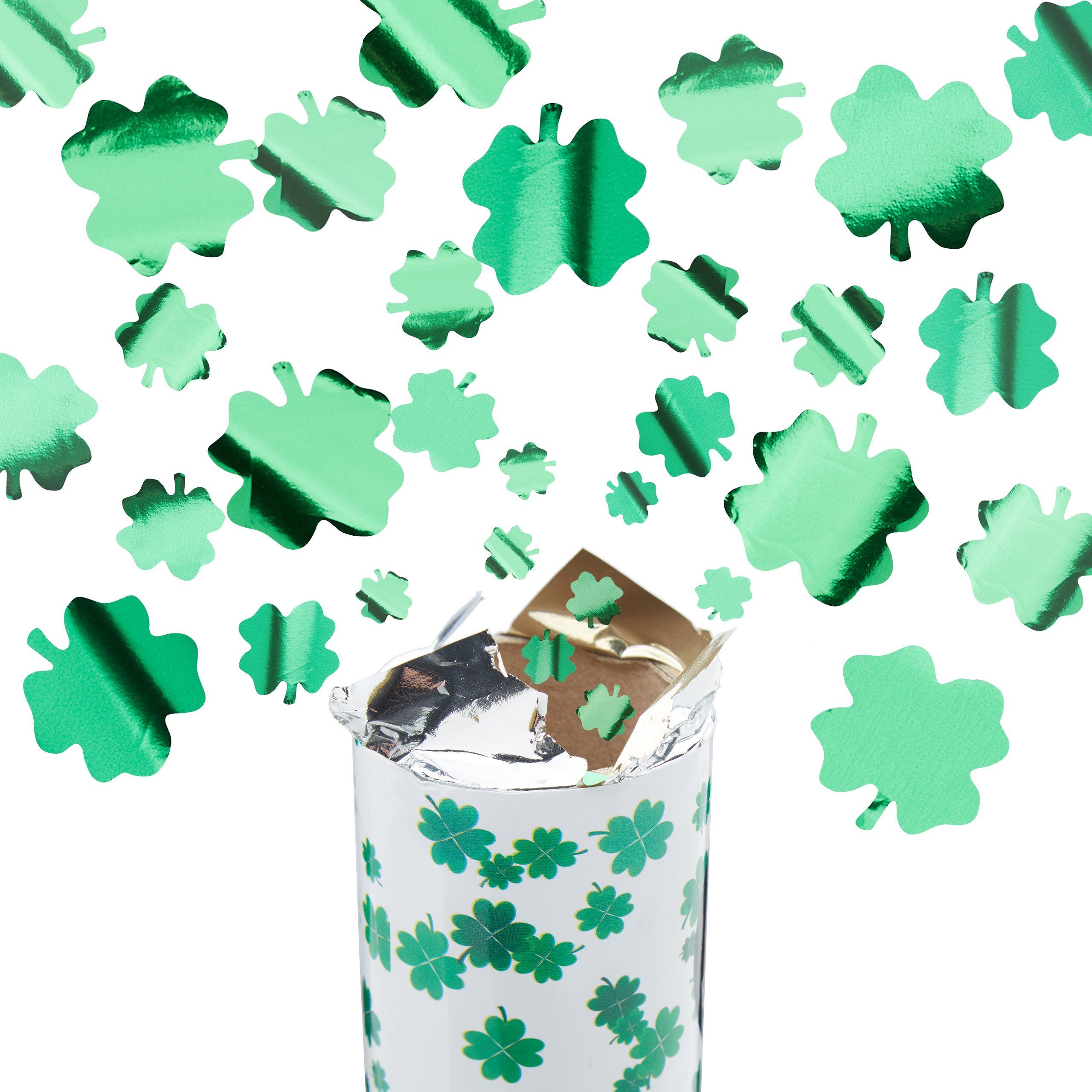 Kleeblatt Glücksregen grün Popper Party Konfetti relaxdays