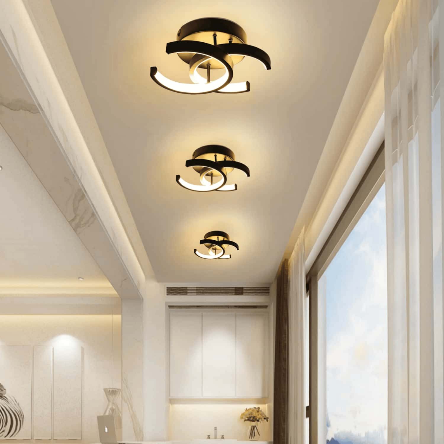 Forrlite Deckenleuchten 3-Farbige Decken-Lampe Dimmbar LED Deckenleuchte, günstig online kaufen