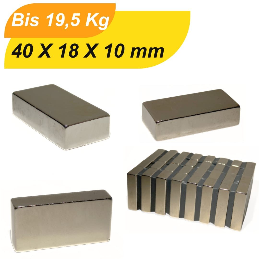 Magnet Neodymium magnets 40x18x10 super magnets with high holding force (1-St)