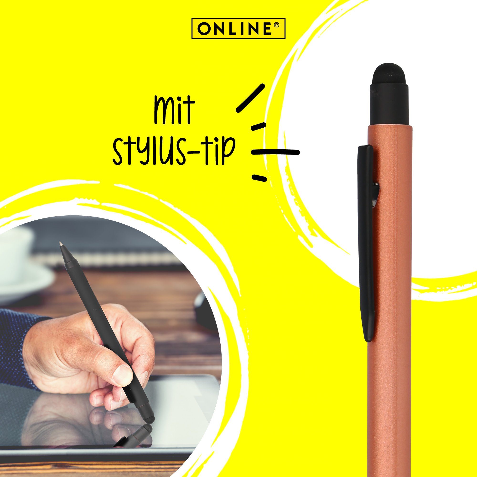 Online Pen Kugelschreiber Druckkugelschreiber, Multimedia-Geräte Stylus-Tip für Alu Stylus Rosegold