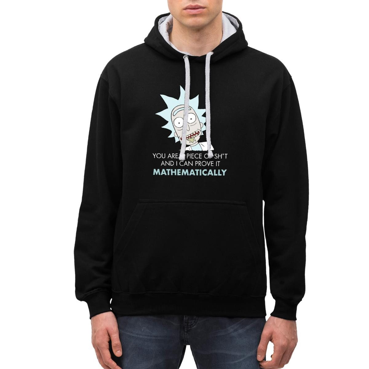 Spreadshirt Hoodie Rick and Morty Piece Of Sh*T Stück Schei*E Unisex Kontrast Hoodie (1-tlg)