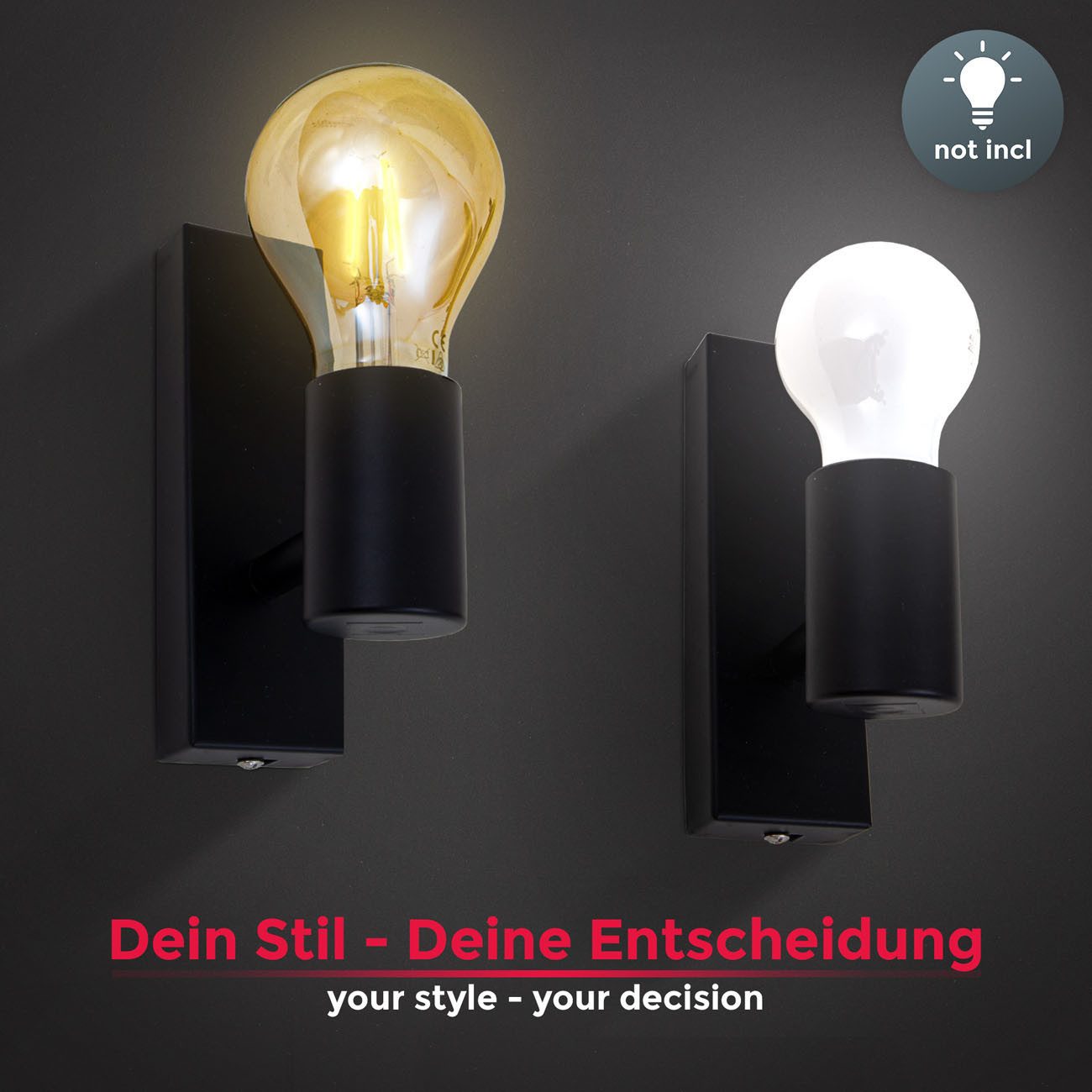 B.K.Licht Deckenleuchte Deckenlampe Vintage 60W E27 Schwenkbar - BKL1338, ohne Leuchtmittel, Retro 3-flammig Schwarz-Matt Büro Wohnzimmer Esszimmer