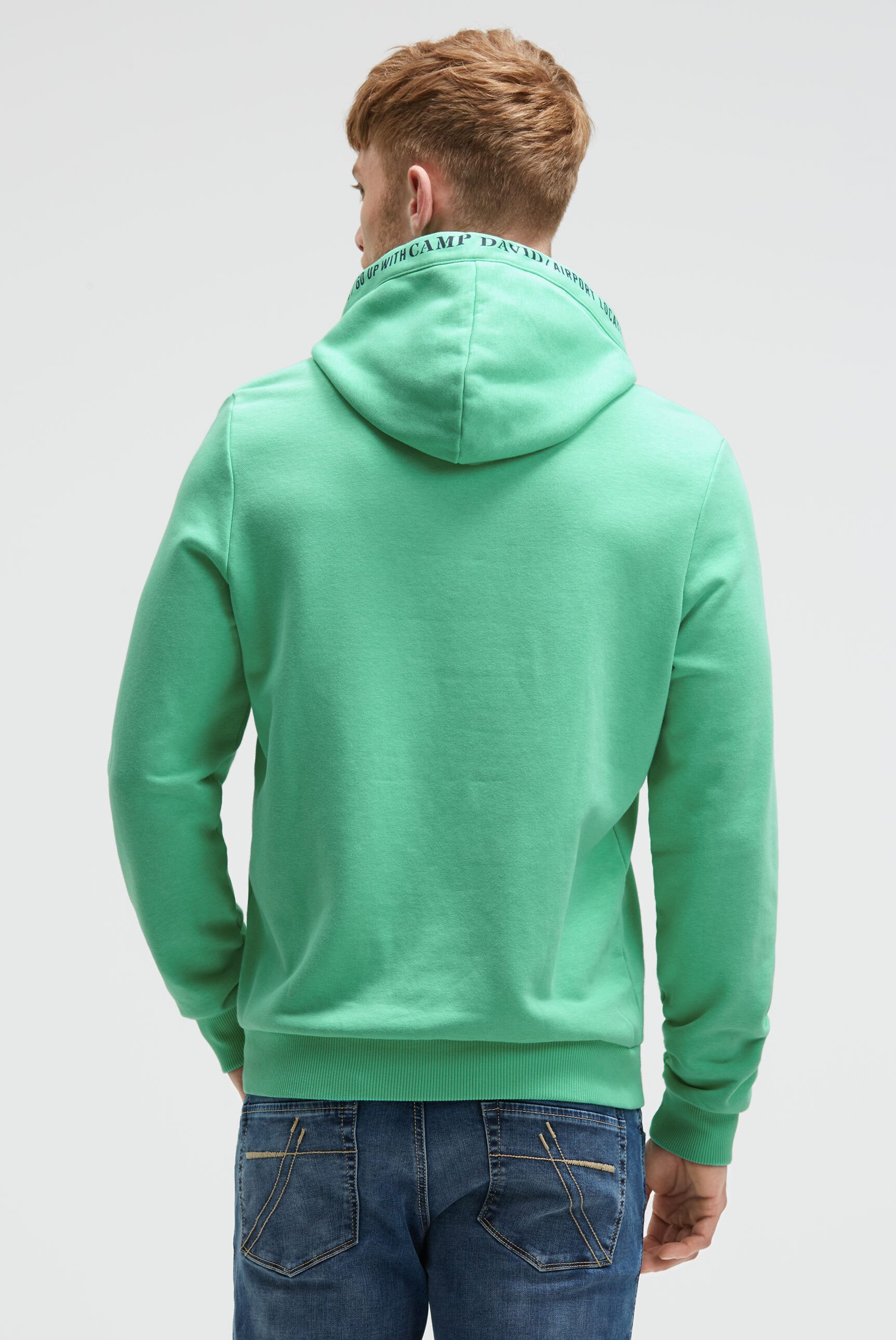 CAMP DAVID Kapuzensweatshirt mit Kontrastnähten