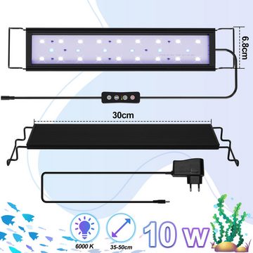 Randaco LED Aquariumleuchte 35-50cm 10W LED Aquarium Beleuchtung mit timer Aufsetzleuchte, 10W für 35-50cm aquarium