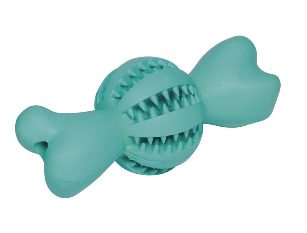 Tierball Vollgummi Ball mit Knochen "DENTAL LINE", mit Minzaroma