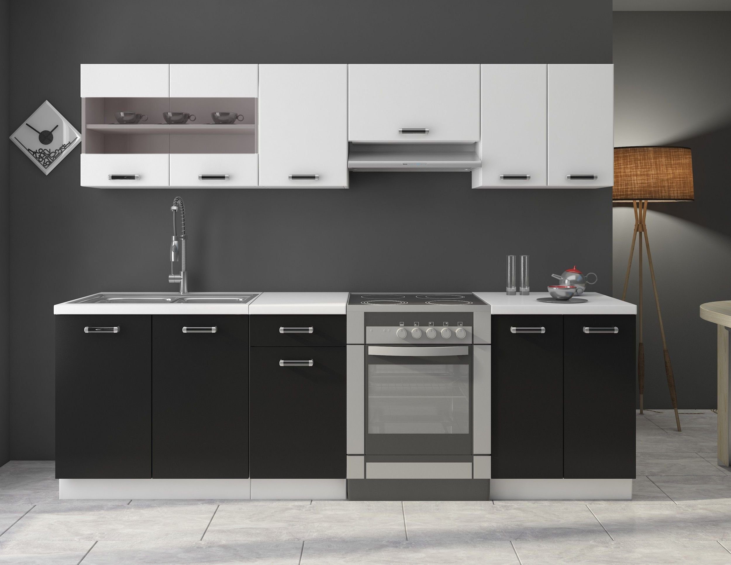 Küchen-Preisbombe Küchenzeile Omega 240 cm Küchenblock Einbauküche Singlekü günstig online kaufen