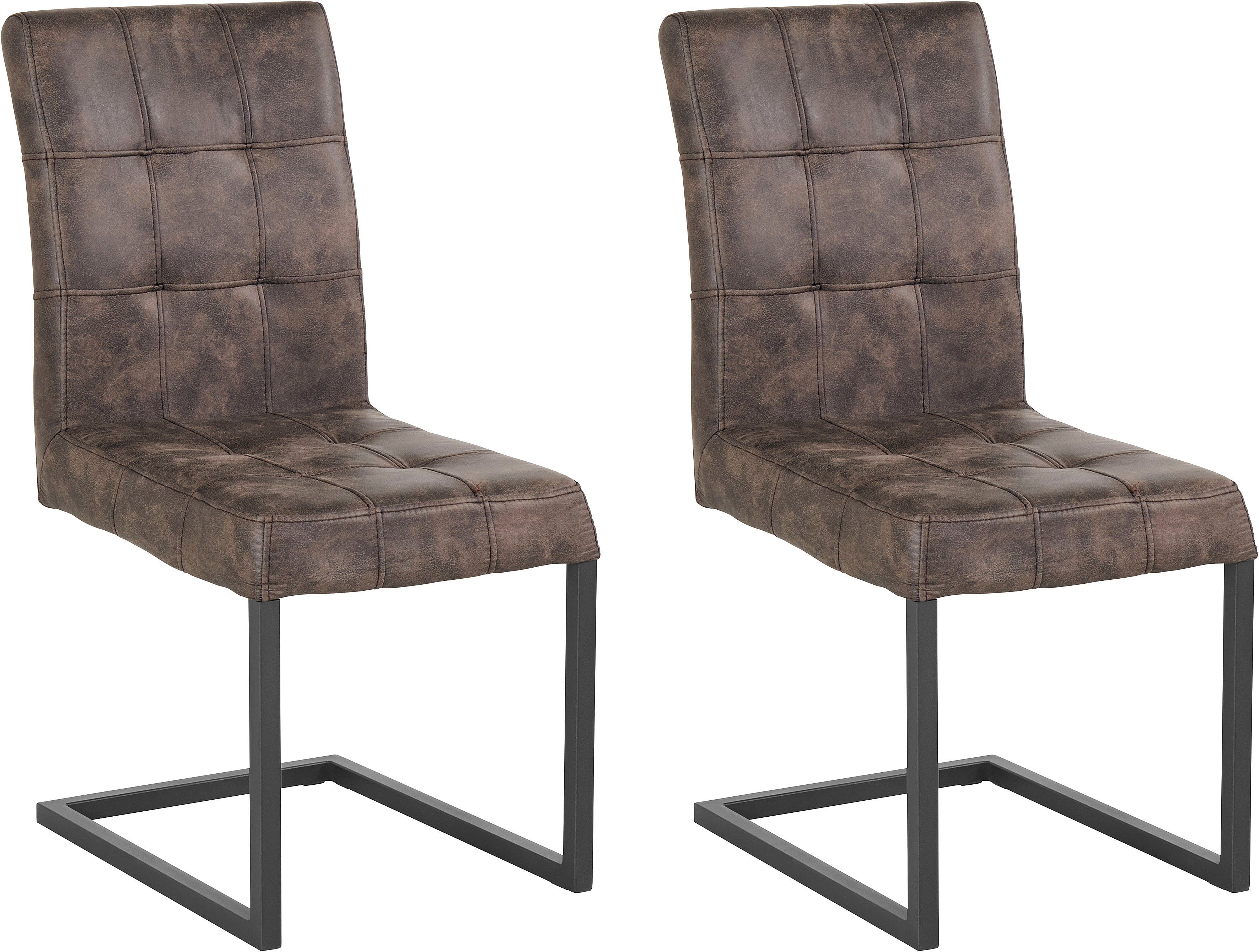 HELA Esszimmerstuhl Donna (Set, 2 St), Freischwinger mit Vintage Microfaser Bezug