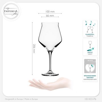 IMPERIAL glass Bierglas Biergläser 400ml (max. 460ml) Biertulpen, Crystalline Glas, Set 6-Teilig aus Crystalline Glas Spülmaschinenfest Craftbiergläser